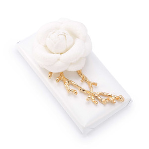 WHITE MAGIC - Camellia and Gold Tone Stem DECORATED CHOCOLATE Mirelli Chocolatier