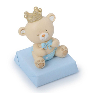 CROWNED TEDDY - Baby Boy Decorated Chocolate DECORATED CHOCOLATE Mirelli Chocolatier
