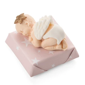 SLEEPING BABY ANGEL 1 / PINK - Chocolate Christening Favor