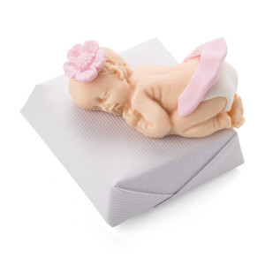 SLEEPING BABY ANGEL 3 / PINK - Christening Favor 