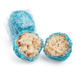 CHOCOLATE COCONUT BALL / WAFER SHELL / BLUE / 4 OZ. (Approx. 6 pcs.) CHOCOLATE Mirelli Chocolatier