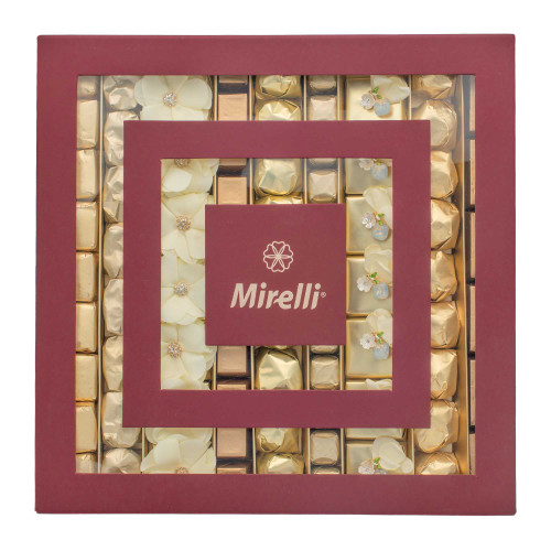 CHAMPAGNE BUBBLES- Burgundy Window Gift Box / 2.4 lb GIFT BOXES Mirelli Chocolatier