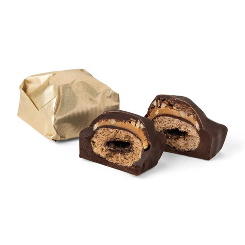 CARAMEL CRUNCHY CRISPY WAFER NUTS - DARK / Per 4 Oz. (Approx. 5 Pcs.) CHOCOLATE SOLD BY WEIGHT Mirelli Chocolatier