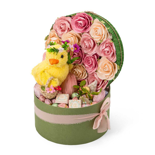 Easter Garden Chickie Round Gift Box NEW ARRIVALS Mirelli Chocolatier