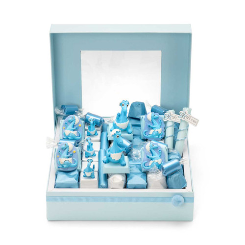 DINOSAUR - Baby Blue Chocolate Box Arrangement BABY BOY Mirelli Chocolatier