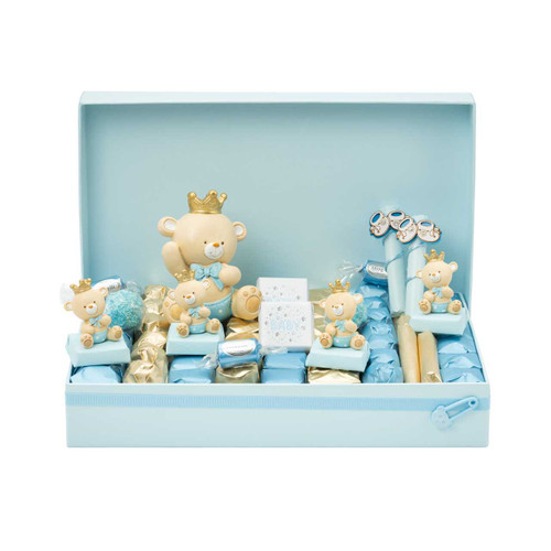 ROYAL TEDDY - Decorated Baby Boy Chocolate Arrangement