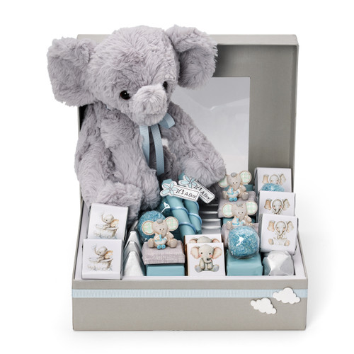 GREY ELEPHANT - Baby Basket Arrangement
