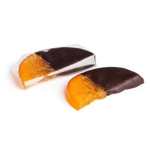 HALF ORANGE SLICE - DARK / 4 oz. (Approx. 8 pcs.) CHOCOLATE SOLD BY WEIGHT Mirelli Chocolatier