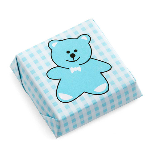 Teddy Bear Baby Shower Chocolates Checkered Pattern DECORATED CHOCOLATE Mirelli Chocolatier