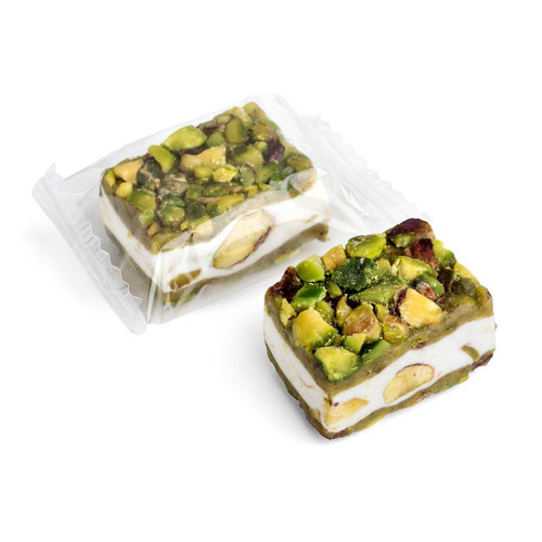 BOUCHE - Nougat Double Layer Cream Pistachio / 9 OZ Pack / 16 Pcs MEDITERRANEAN DELIGHTS Mirelli Chocolatier