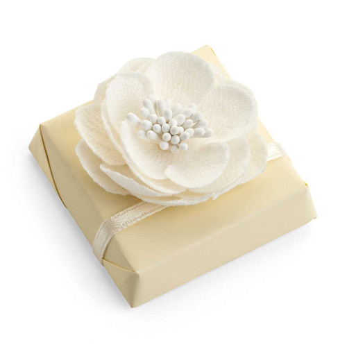 Wedding Favor Decorated Chocolate topped with Flower/Ivory DECORATED CHOCOLATE Mirelli Chocolatier