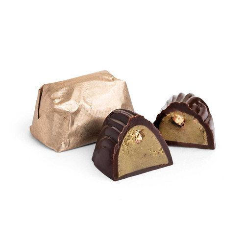 PRALINE PISTACHIO - DARK / 4 OZ. (Approx. 9 Pcs.) CHOCOLATE SOLD BY WEIGHT Mirelli Chocolatier