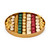 An elegant oval-shaped chocolate gift box with a matte gold base, crystal-clear lid, and festive red and green-wrapped chocolates, tied with a bright red bow and featuring the Mirelli logo.