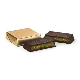DUBAI CHOCOLATE - Square Knafe Pistachio Nuts - DARK / 8 Pcs. DUBAI KNAFE CHOCOLATE BAR Mirelli Chocolatier