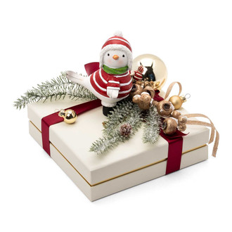 HOLIDAY SNOWBIRD - Small Chocolate Box / Red Snowbird CHRISTMAS / NEW YEAR Mirelli Chocolatier