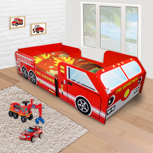 Kids Funky Fire Engine Racing Kids Car Night Red