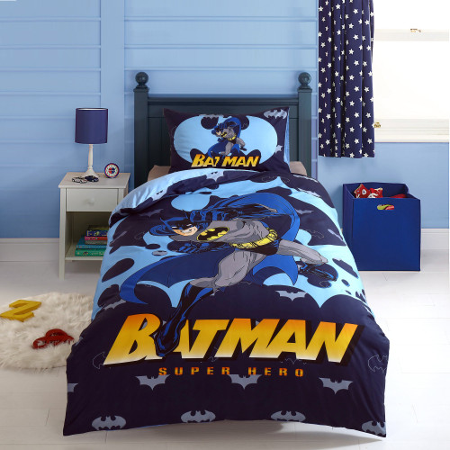 Single Size Kids Cotton Bedding Quilt Cover with Pillow Case - Batman