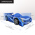 Blue Kids Racing Racer Night Car Bed Single Size - 0001