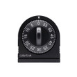 A black round timer with white numbers.