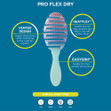 The Wet Brush Pro Flex Dry Ombré Hair Brush also has an EasyGrip comfort handle and finger rests for a secure hold, even when hands are wet.