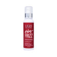 A 4 oz. bottle of Lasio Adios Frizz Styling Spray, used to fight frizz and smooth flyaways.