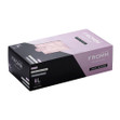 A purple and black box of Fromm Pro Lilac Vinyl Gloves.