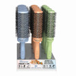 The Olivia Garden Blossom Ceramic + Ion Speed XL Retail Display includes 4 of each Green (1-3/8" barrel), Orange (1-3/4" Barrel), and Blue (2-1/8" barrel) brushes.