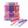 Flatties 9 Piece Display includes 3 pink, 3 purple, and 3 red 1/2" mini flat irons.