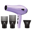 The Typhoon 2300 dryer in purple includes 1 nozzle and 2 styling pik attachments.