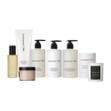 A group shot of the Bodyography Spa Set (from left to right): body oil, body butter, body scrub, body wash, butter butter, conditioner, shampoo, and the scented candle. A group shot of the Bodyography Spa Set (from left to right): body oil, body butter, body scrub, body wash, butter butter, conditioner, shampoo, and the scented candle.