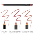 A shade chart showing all lip pencil shades in the Bodyography Lips Retail Display. A shade chart showing all lip pencil shades in the Bodyography Lips Retail Display.