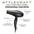 StyleCraft Stay-Temp Ionic Turbo Dryer, highlighted details.