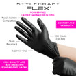 StyleCraft Flex Powder Free Latex Gloves key features.