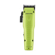 Front view of the Neon Yellow FX ONE Lo Pro Clipper with the BaByliss Pro Black Metal Injection (MIM) Blade.