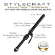 StyleCraft Stay-Temp Extended Barrel Curling Iron key features.