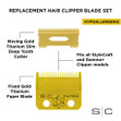 StyleCraft Gold Titanium Faper Clipper Blade & Slim Deep Tooth Cutter