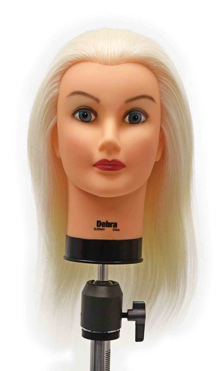 Deluxe Debra Manikin Cosmetology Mannequin Head 100% Real Human Hair w/  Mount