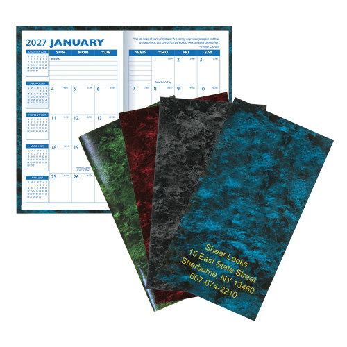 14 Month Marble Cardstock Calendar Books.