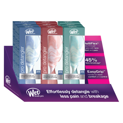 Wet Brush Pro Detangler - Hydro Tie-Dye Display