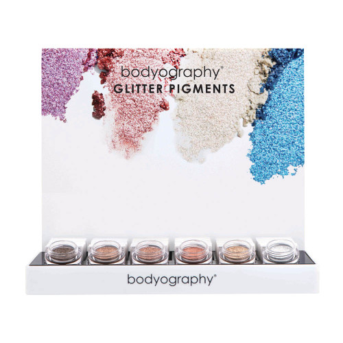 The Bodyography Glitter Pigment Retail Display.