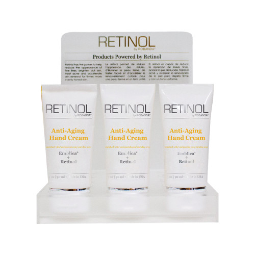 Retinol Anti-Aging Hand Cream Retail Display.
