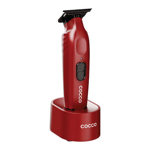Cocco Hyper Veloce Trimmer with charge stand in Red.
