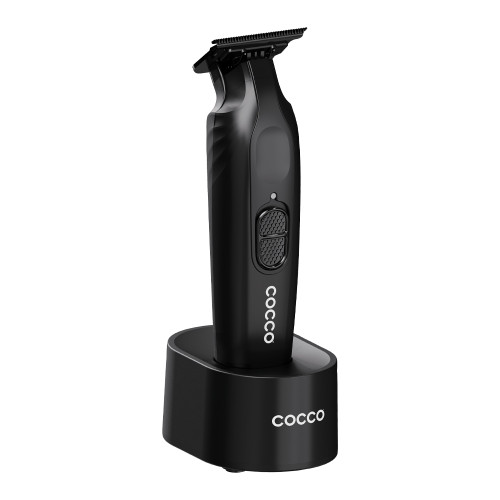 Cocco Hyper Veloce Pro Trimmer with charge stand, in Matte Black.
