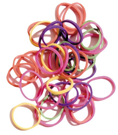 Assorted Bright Colors Elastics 30pk