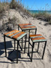 Set of 3 Nesting Tables Wood & Crushed Glass (NTSF)