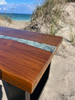Coffee Table Teak with Crushed Glass in Resin CTF-01-BG