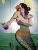 50's Vintage Wooden Mermaid Sign