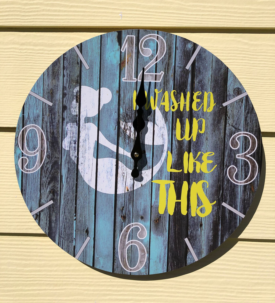 Mermaid Wall Clock - "I Washed Up Like This"