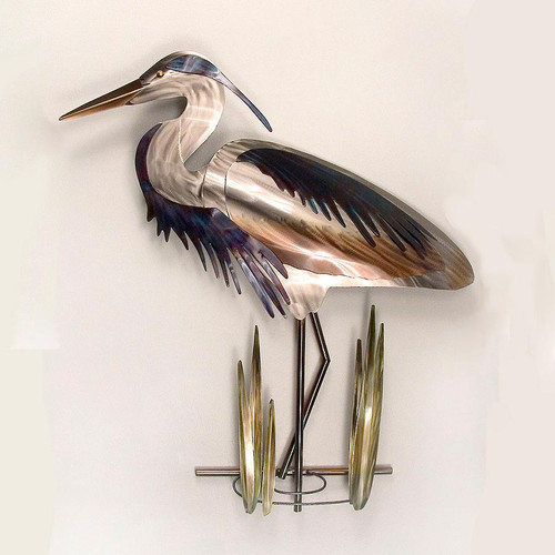 Heron Facing Left Metal Wall Art MM125