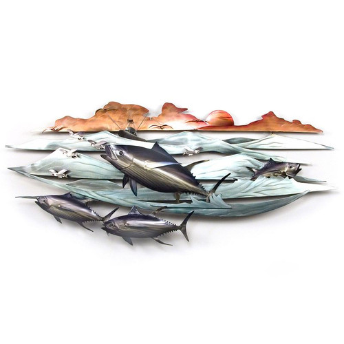 Tuna on Flying Fish Copper Wall Art MM200